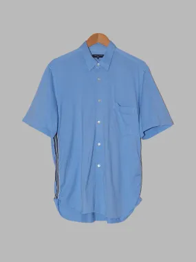 Comme des Garcons Homme 2007 blue cotton jersey tape detail short sleeve shirt M