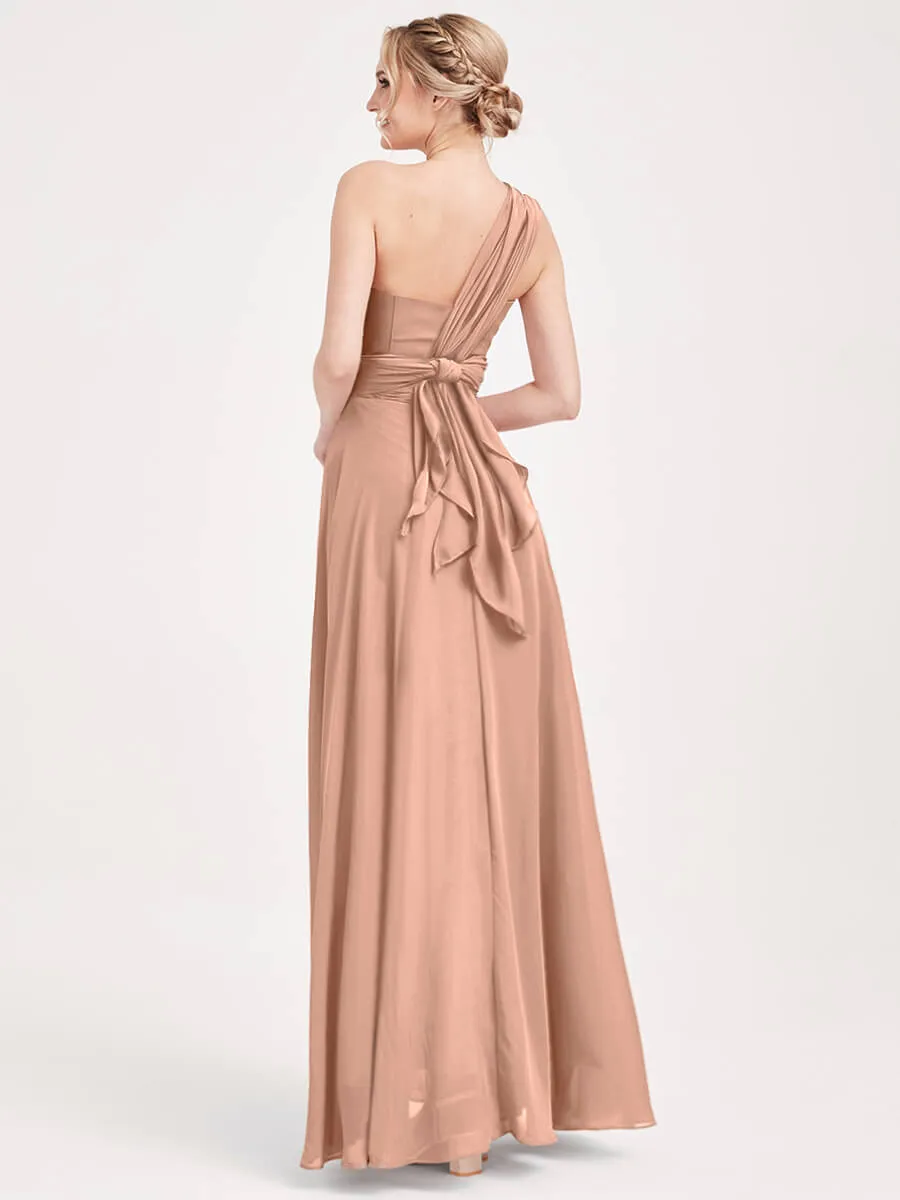 Convertible Chiffon Bridesmaid Dress Wrap English Rose Maxi Gown