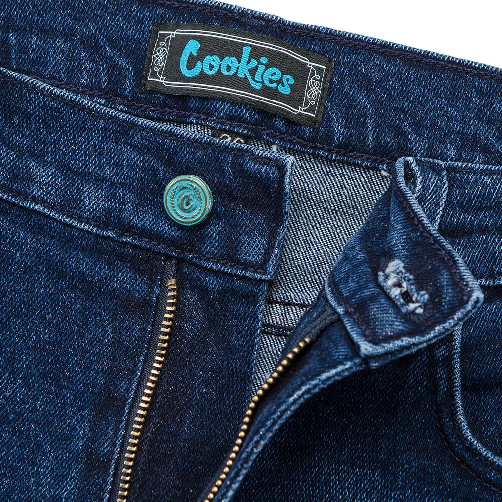 Cookies Skinny Fit 5 Pocket Medium Blue Wash Denim Jeans