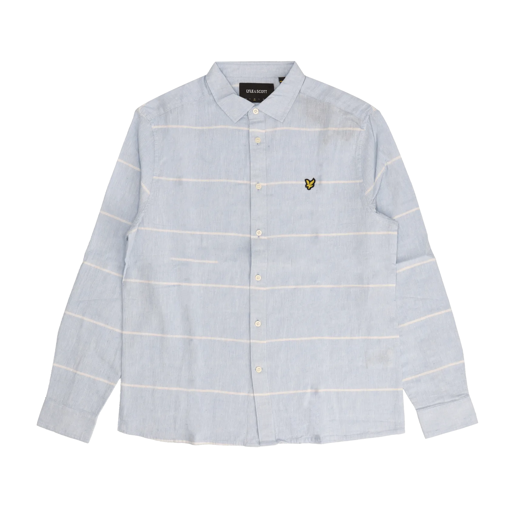 Cotton Linen Stripe Shirt - Light Blue