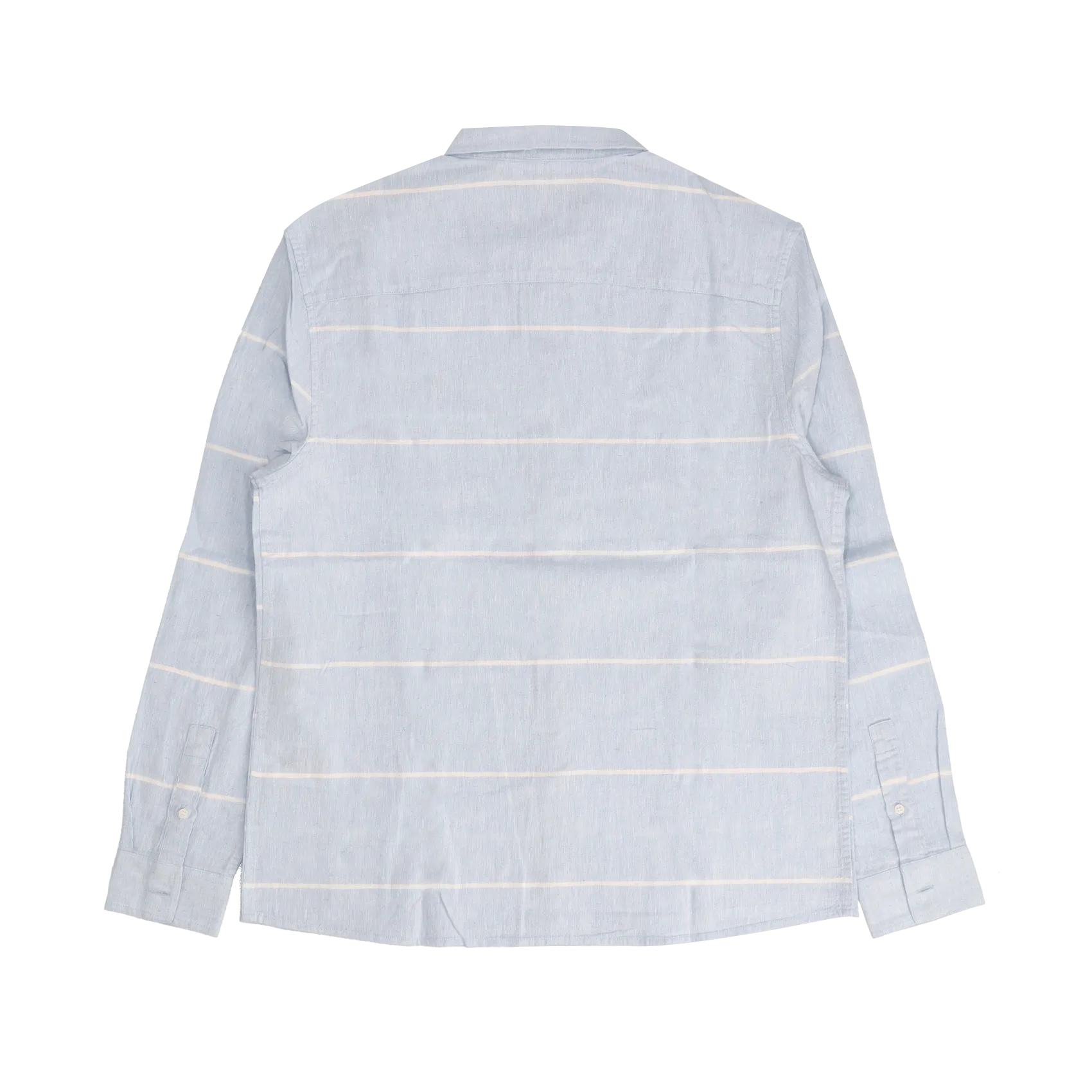 Cotton Linen Stripe Shirt - Light Blue