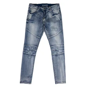 CRYSP DENIM DISTRESSED DENIM JEANS LIGHT INDIGIO - CRYSPHOL21-9