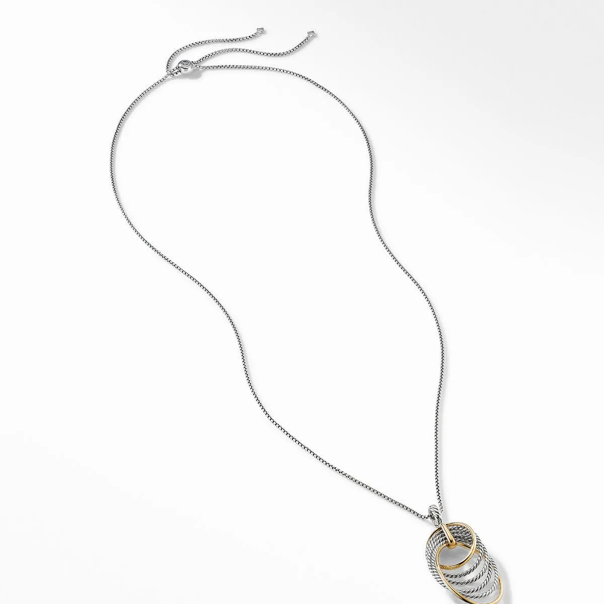 David Yurman Origami Silver 18k Gold Long Necklace