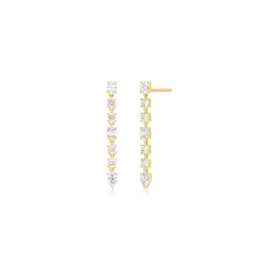 DIAMOND CARRIE DROP STUD EARRINGS