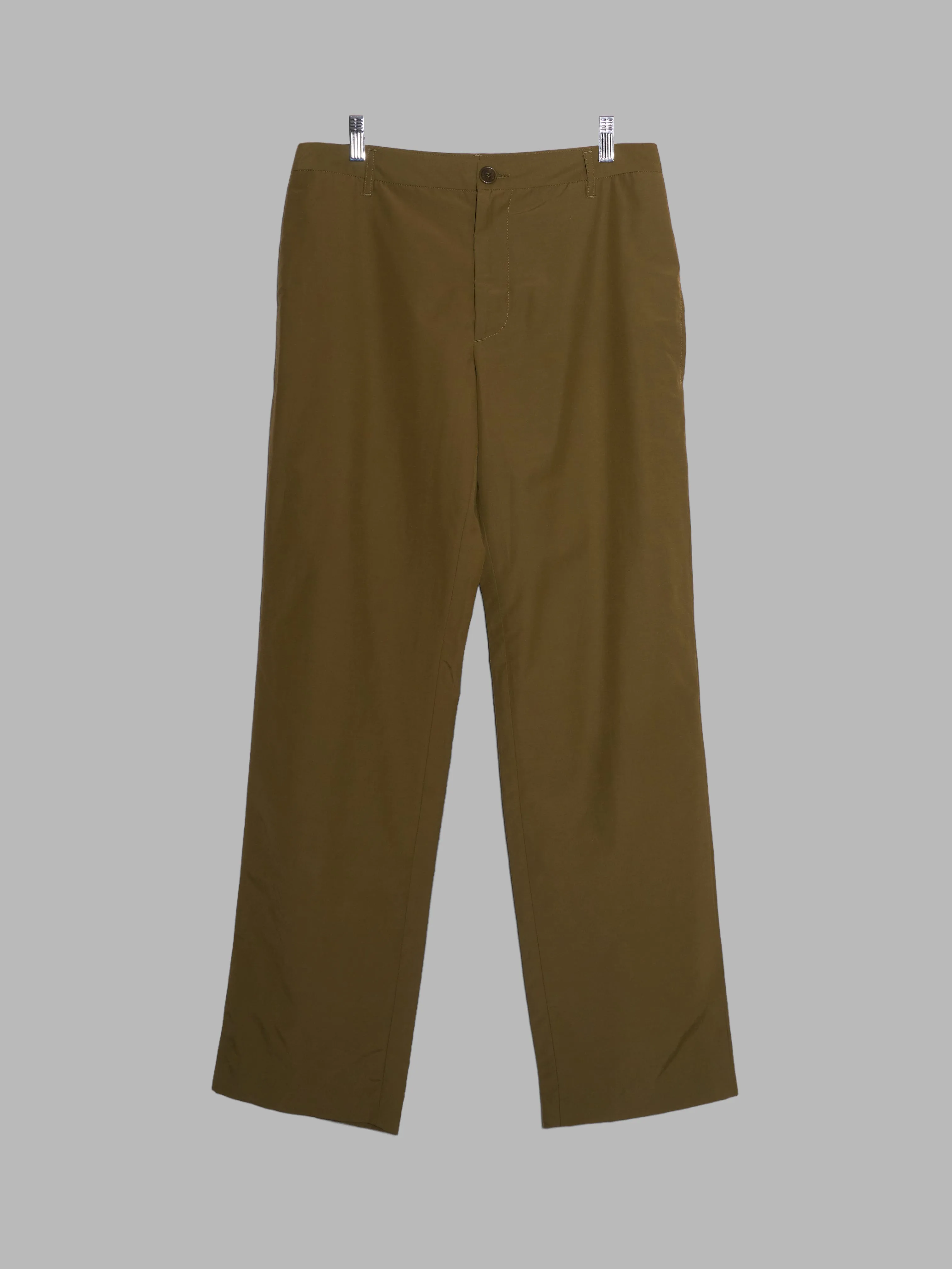 Dirk Bikkembergs 1990s 2000s khaki straight leg trousers - size M