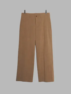 Dirk Bikkembergs 1990s 2000s light brown stretch wool trousers - size 40