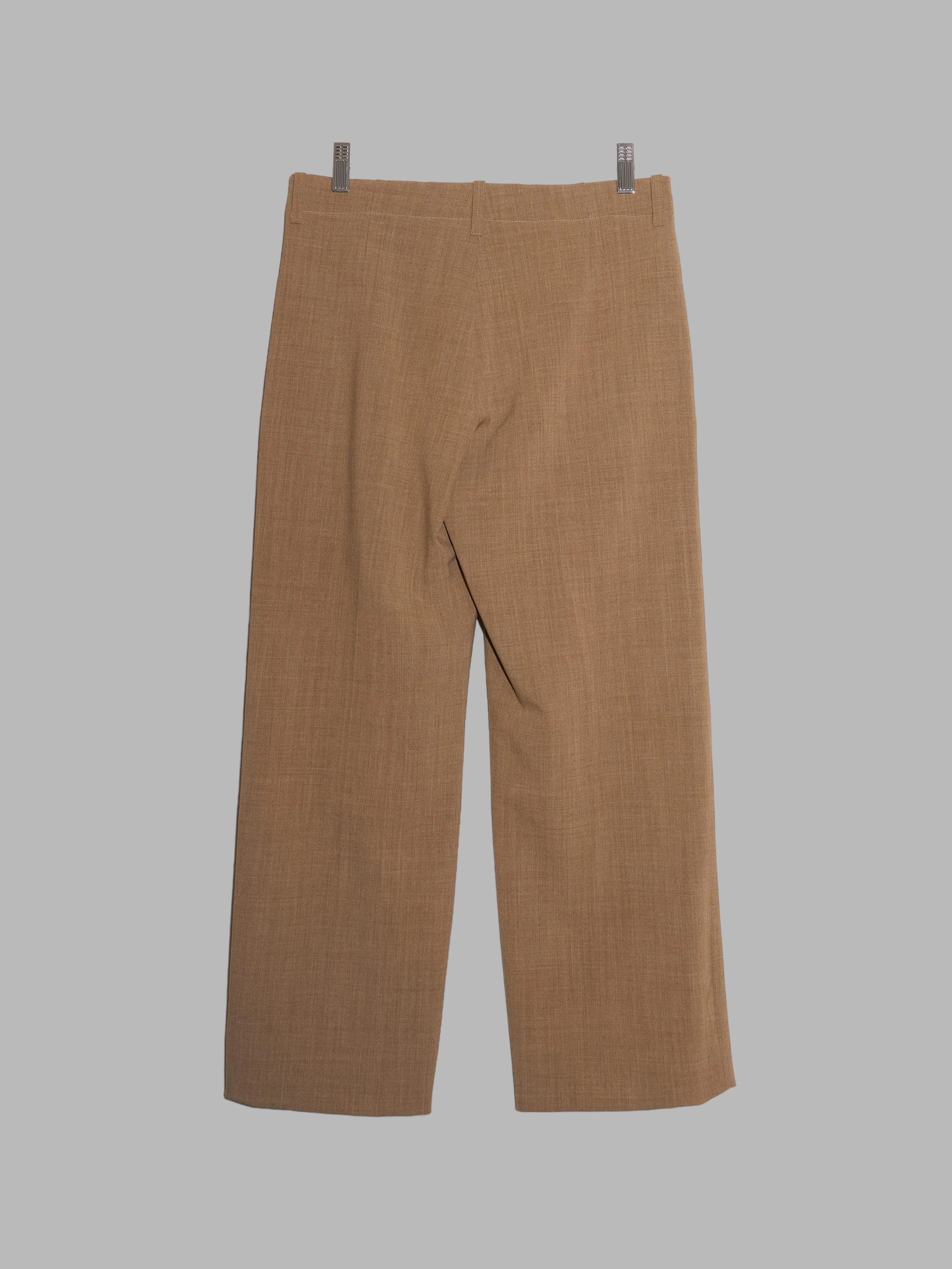 Dirk Bikkembergs 1990s 2000s light brown stretch wool trousers - size 40