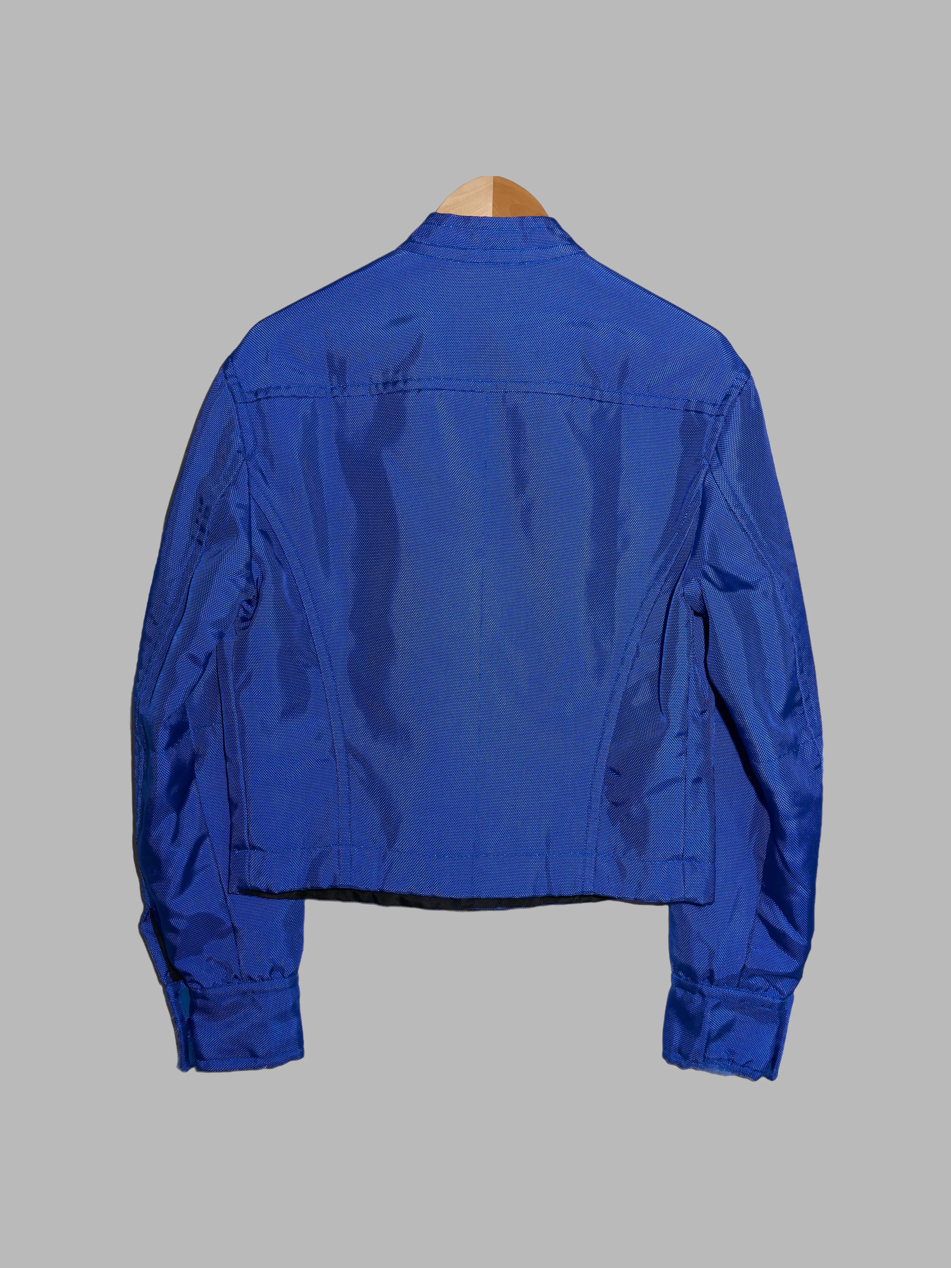 Dirk Bikkembergs 1990s electric blue ballistic nylon cropped jacket - S XS M