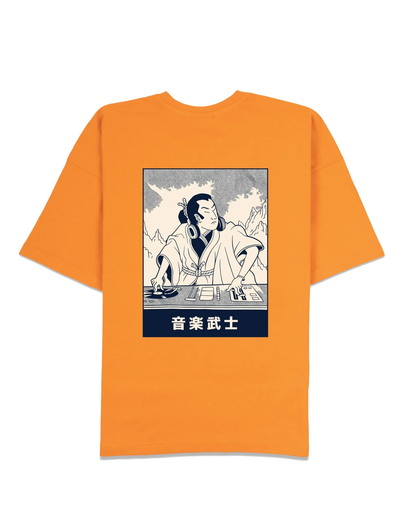 DJ Samurai Drop Shoulder Crew: Orange