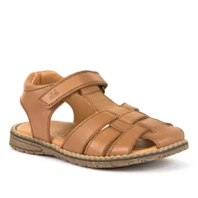 Dressy Kid's Leather Sandal - Brown