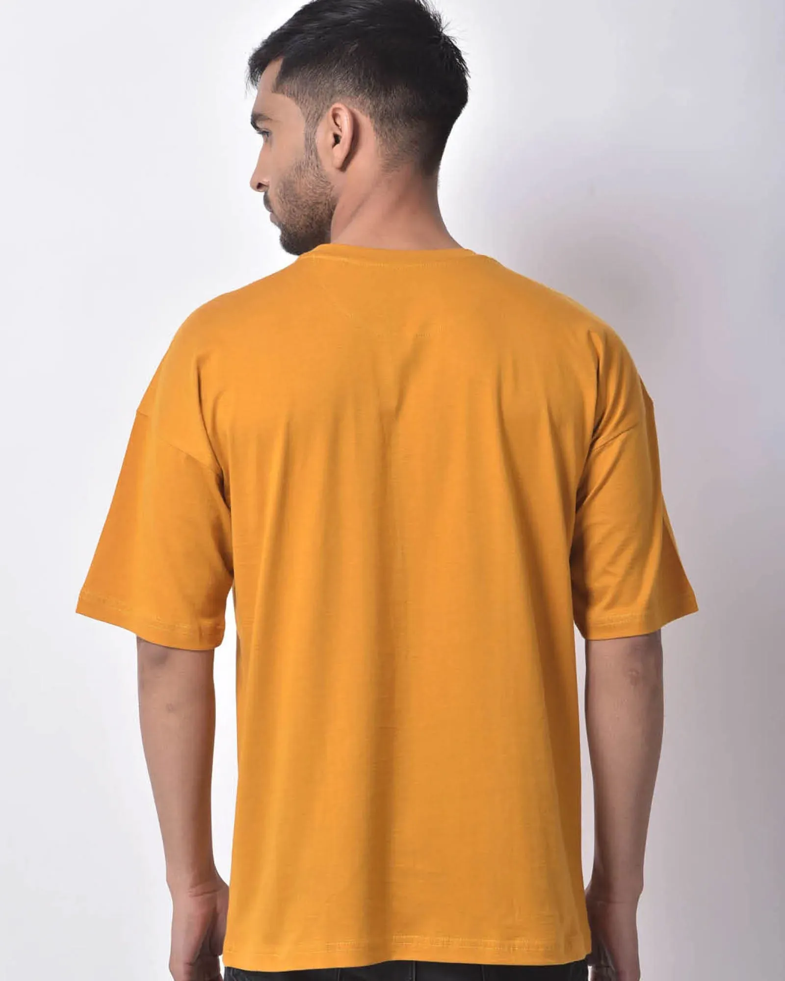 Drop Shoulder Crew Neck: Mustard