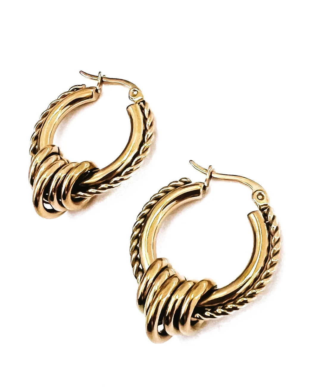 Edge Textured Hoop Earring