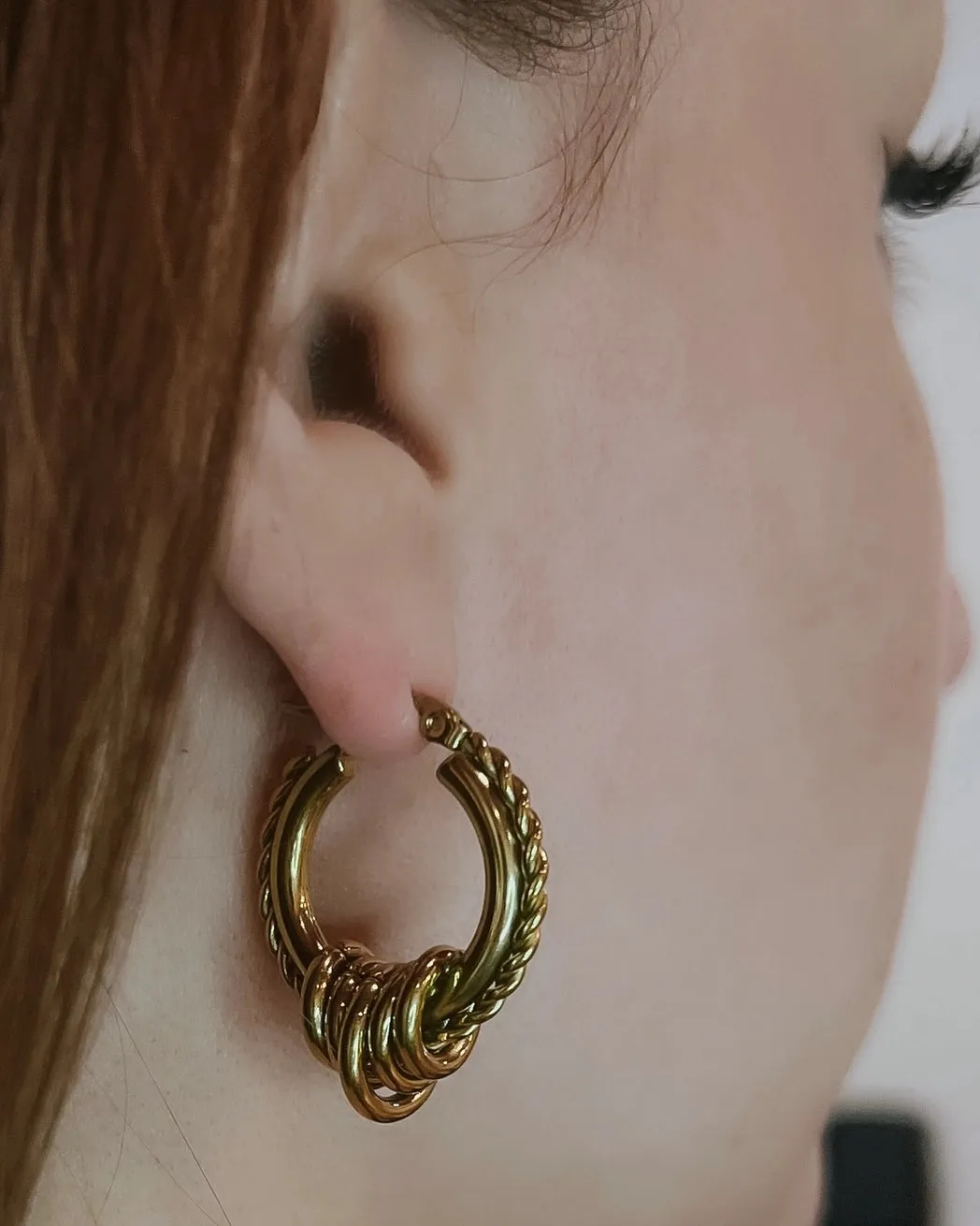 Edge Textured Hoop Earring