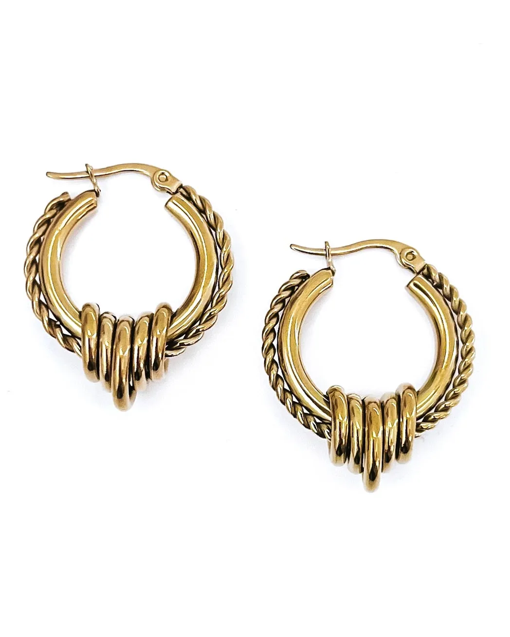 Edge Textured Hoop Earring