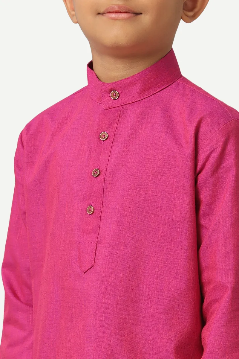 Exotic - Dark Pink Kurta For Kids | Uathayam