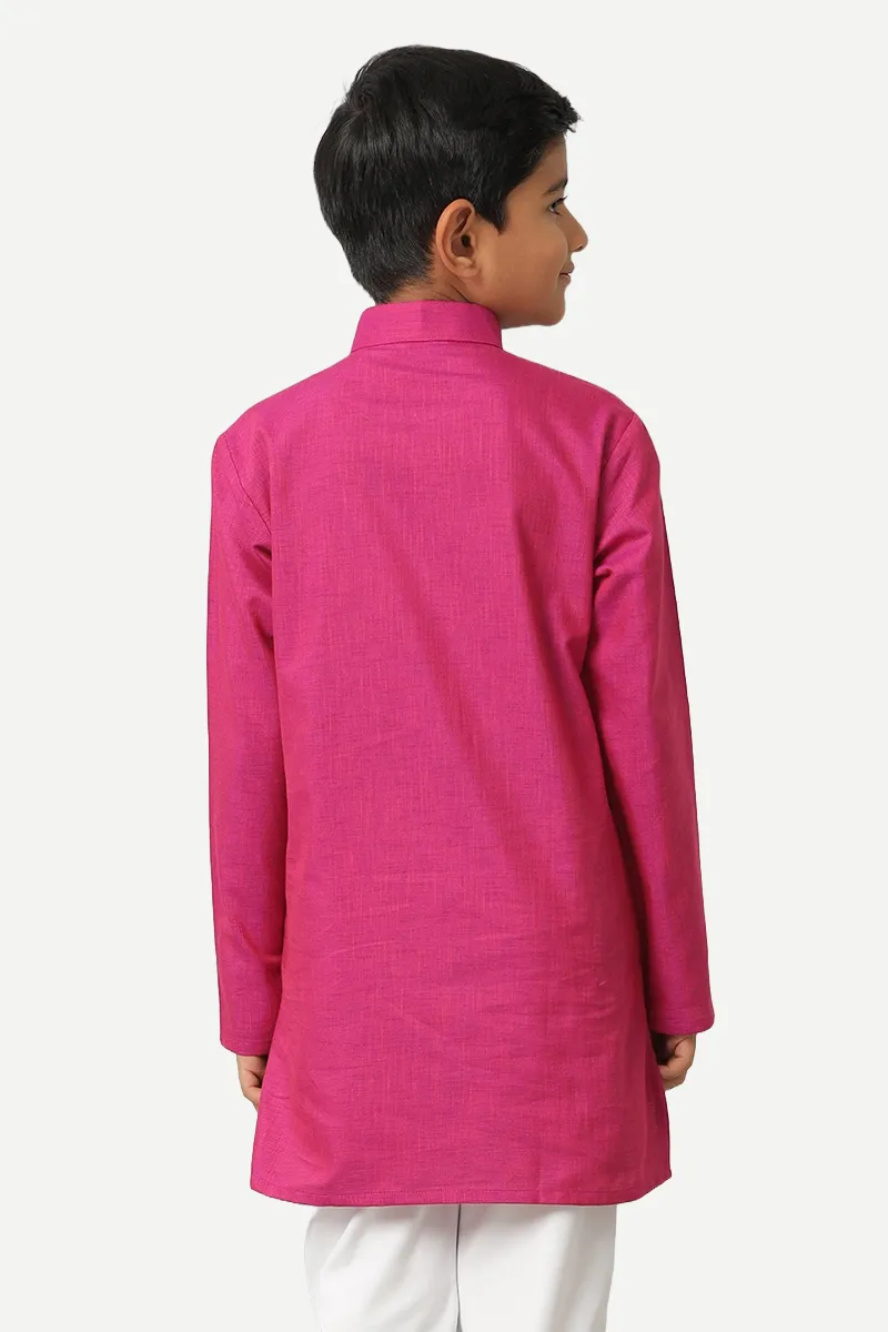 Exotic - Dark Pink Kurta For Kids | Uathayam