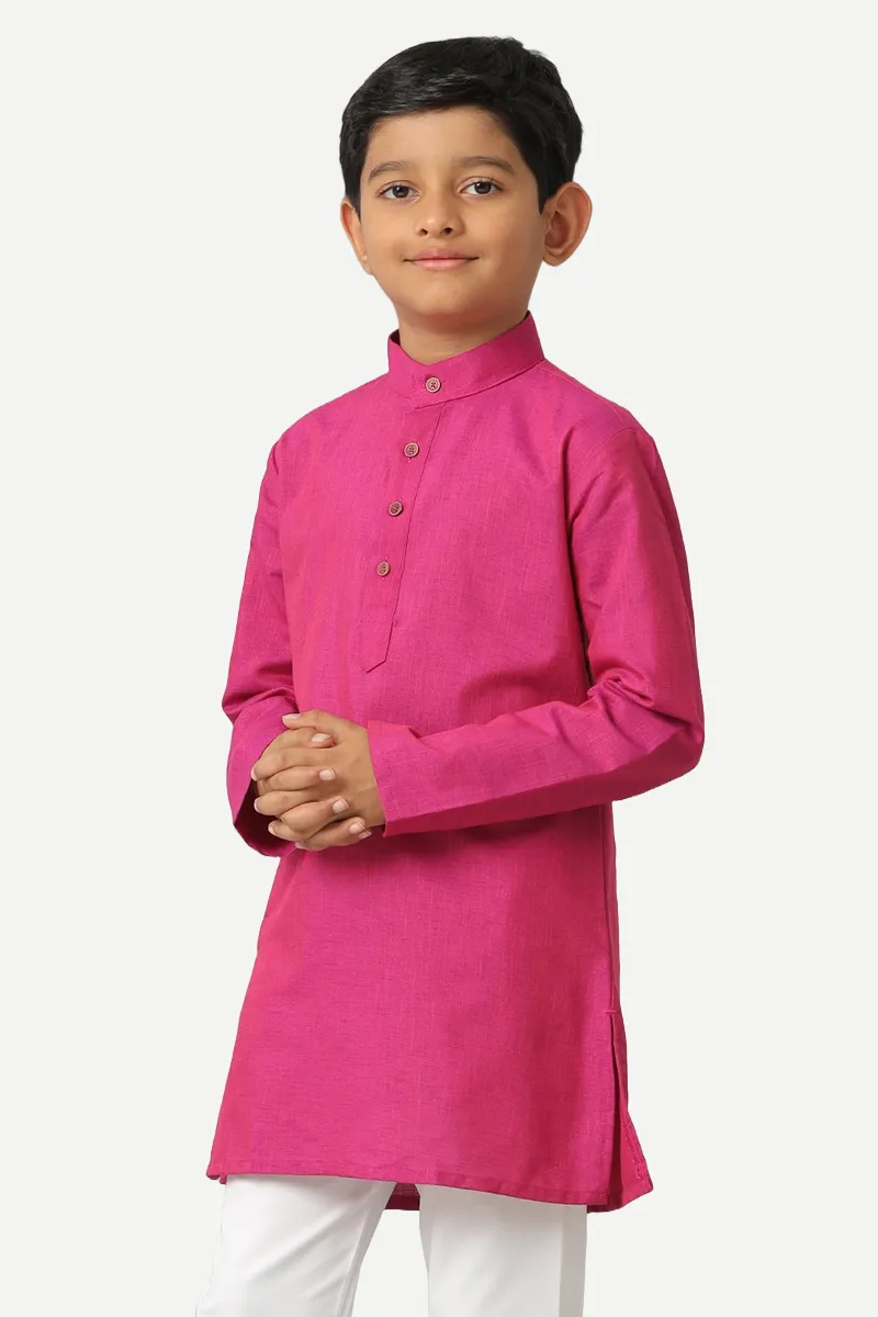 Exotic - Dark Pink Kurta For Kids | Uathayam