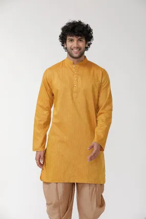 Exotic - Golden Rod Long Kurta For Mens | Uathaym