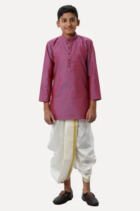 Exotic - Iris Purple Kurta and Panchakacham 2 In 1 Set For Kids | Uathayam