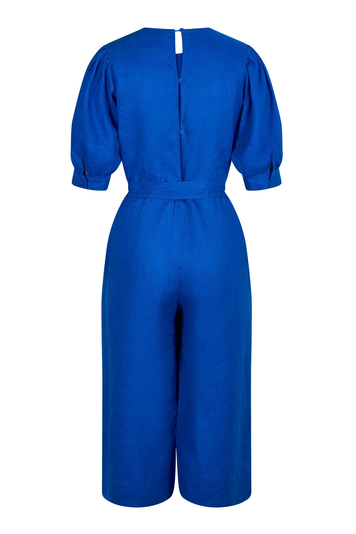 FAYE Organic Linen Jumpsuit Blue