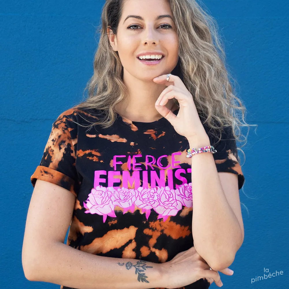 Fierce Feminist tie-dye tee