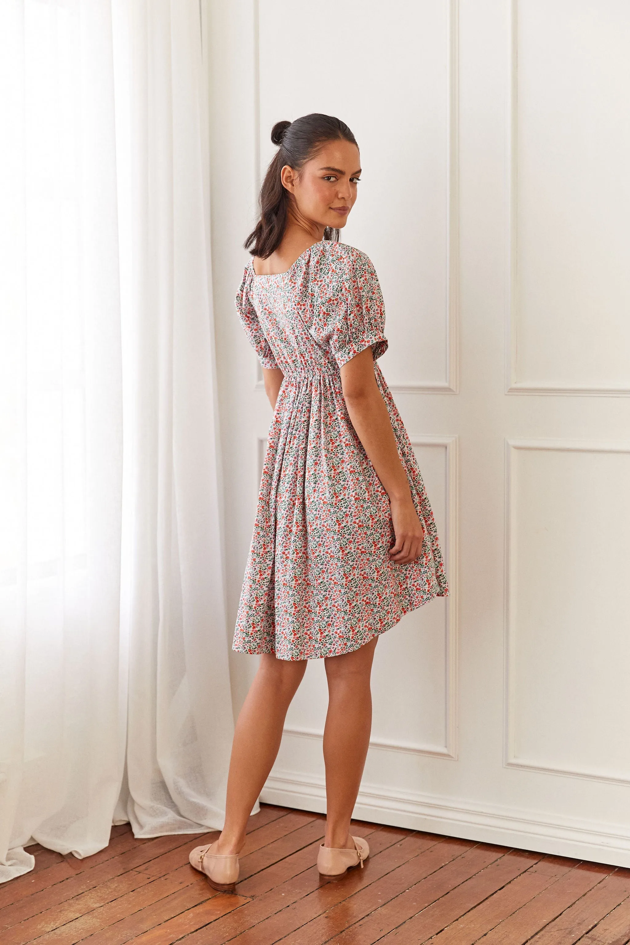 Fleur Lounge Dress - Short - Cotton - Floret