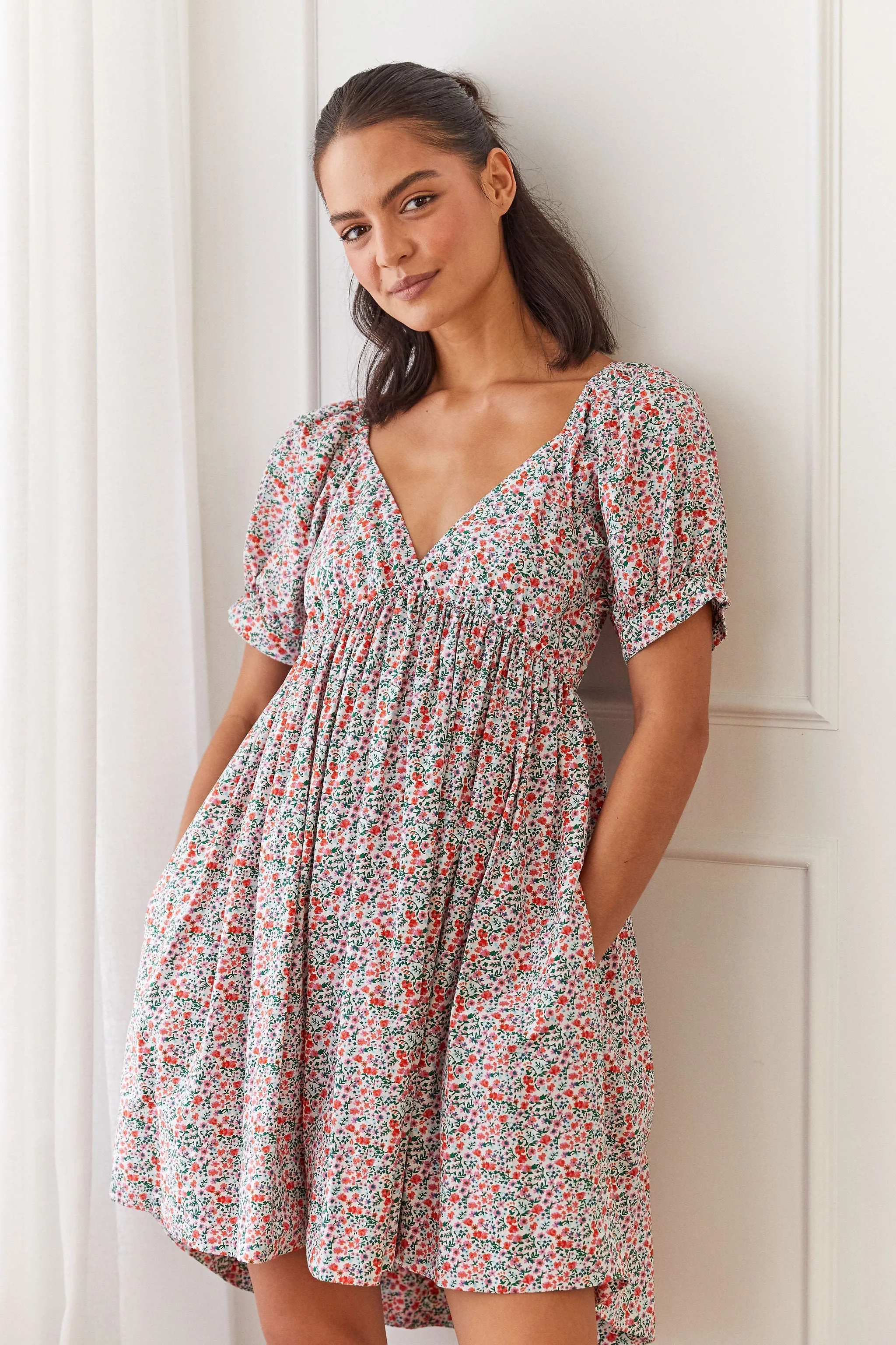 Fleur Lounge Dress - Short - Cotton - Floret