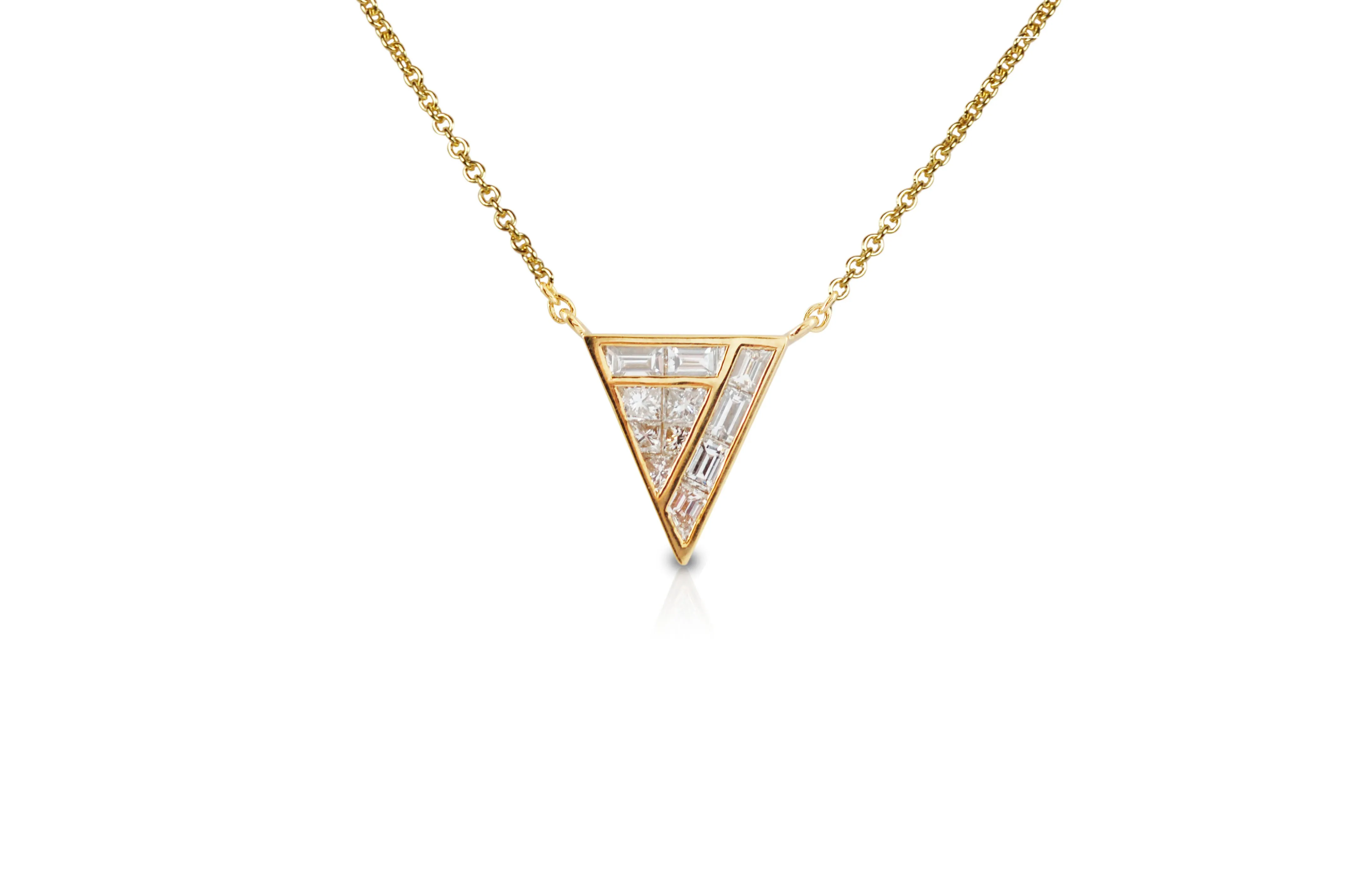 GeoArt Back to Basics Trillion Puzzle Diamond Necklace