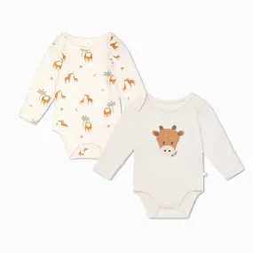 Giraffe Long Sleeve Bodysuit 2 Pack