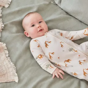 Giraffe Print Clever Zip Baby Pajamas