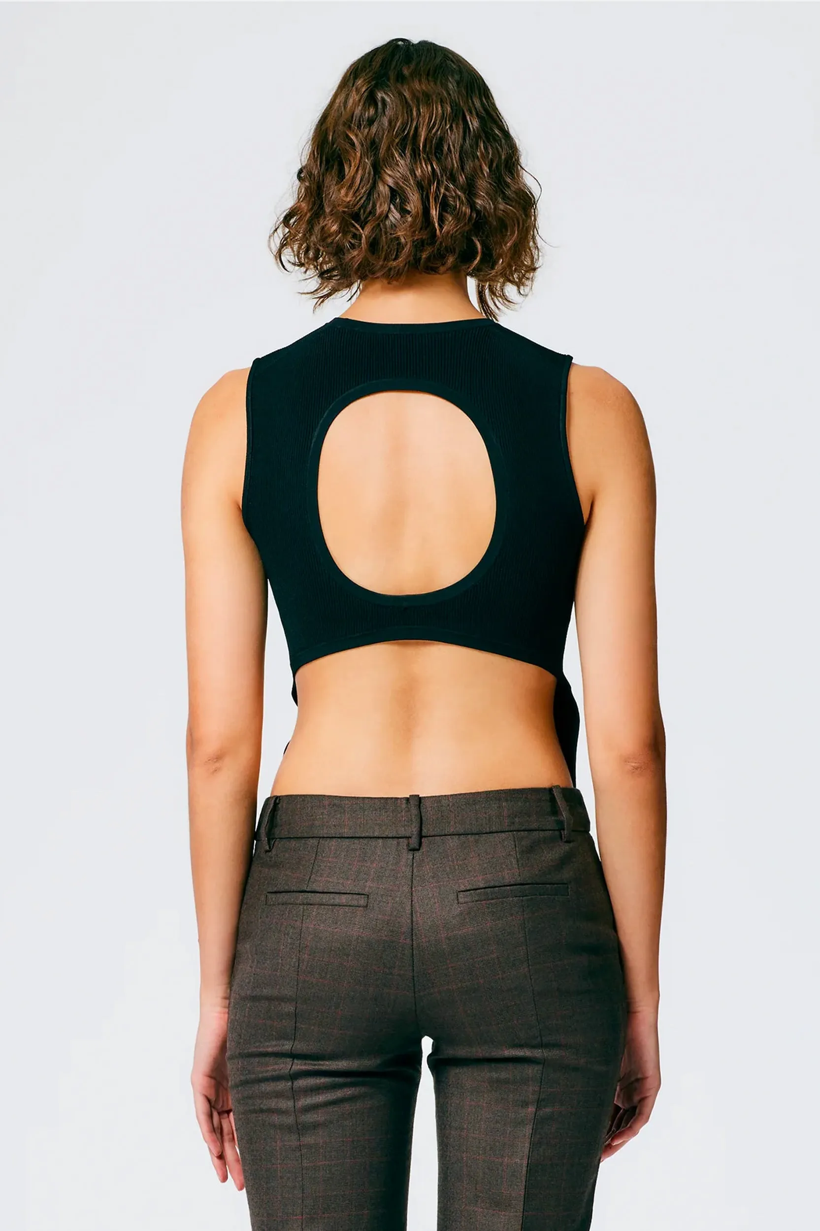 Giselle Openback Stretch Tank in Black