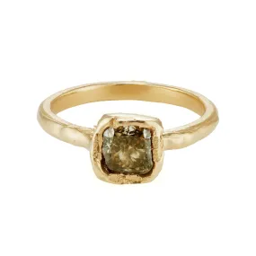 Green Diamond Engagement Ring