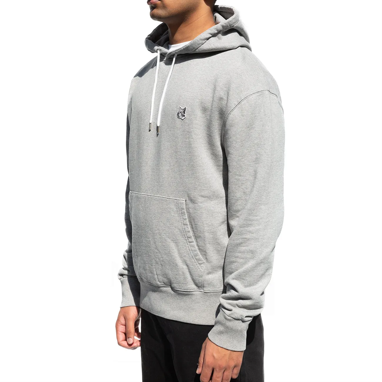 GREY FOX HEAD PATCH CLASSIC HOODIE GREY MELANGE