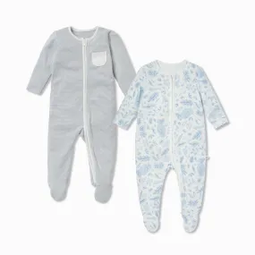 Gruffalo Dragonfly Blue Zip-Up Baby Pajamas 2 Pack