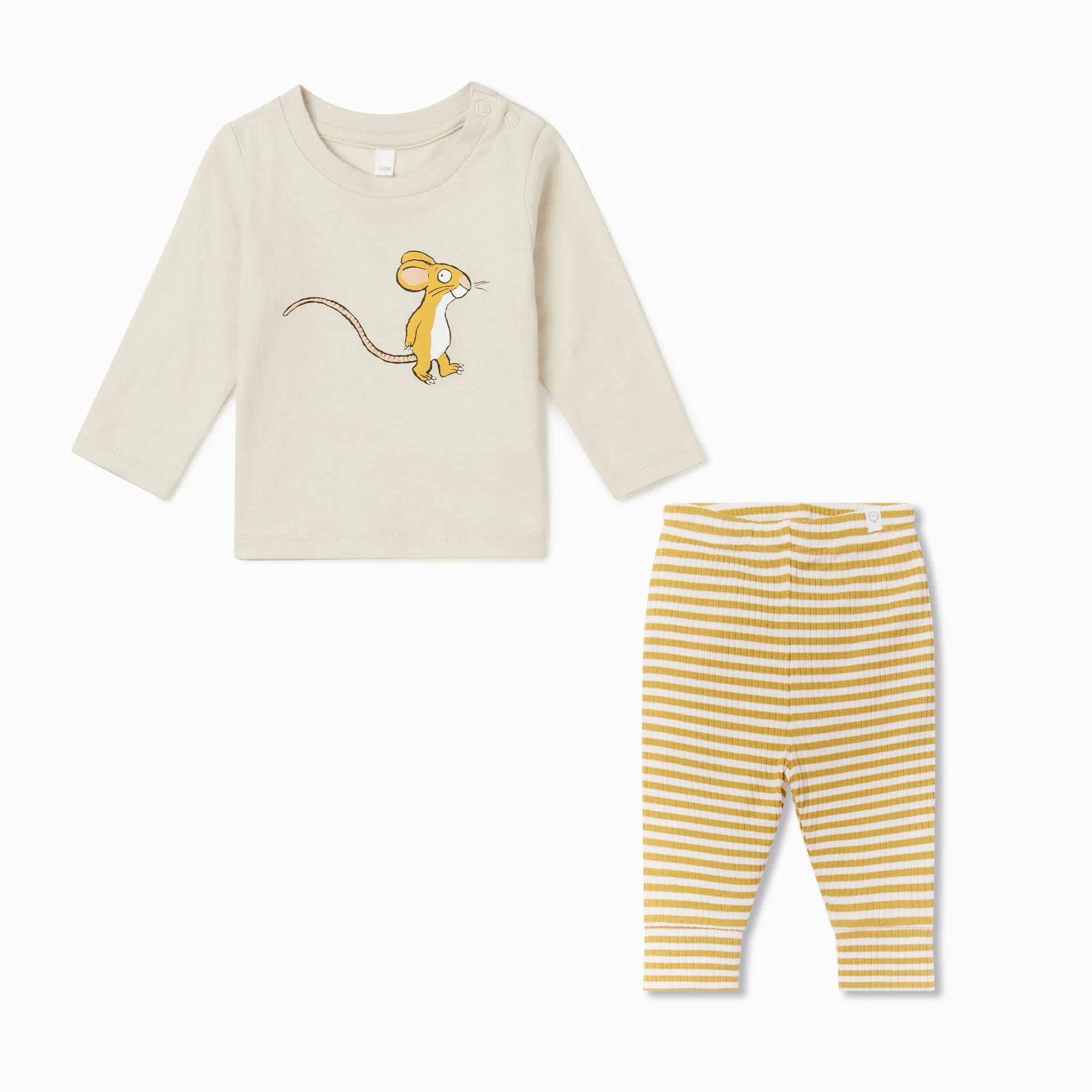 Gruffalo Mouse Tee & Ribbed Striped Leggings Outfit