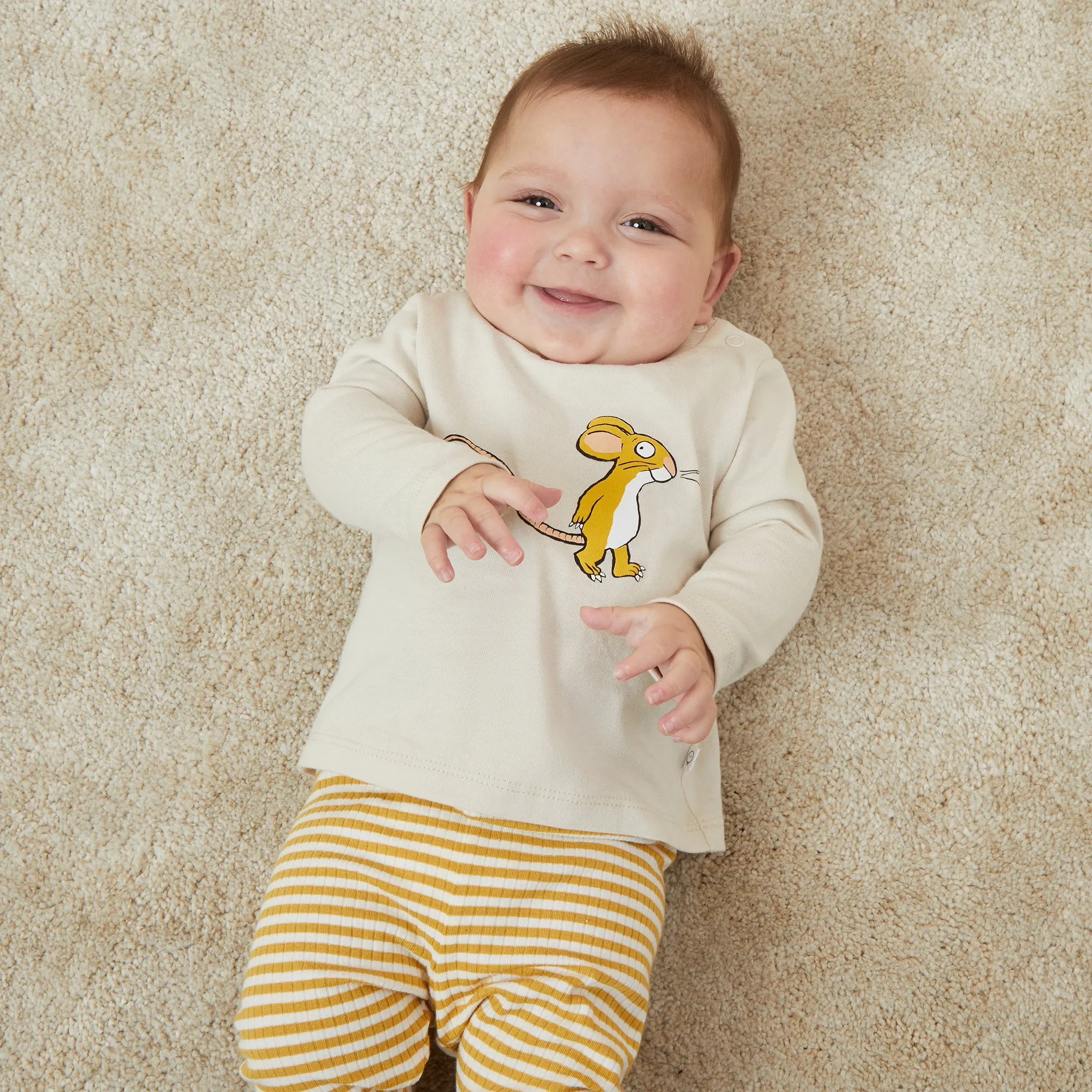 Gruffalo Mouse Tee & Ribbed Striped Leggings Outfit