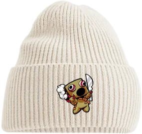 GUILTY GEAR - 'Mini Faust' Small Logo Embroidered Beanie - Sand