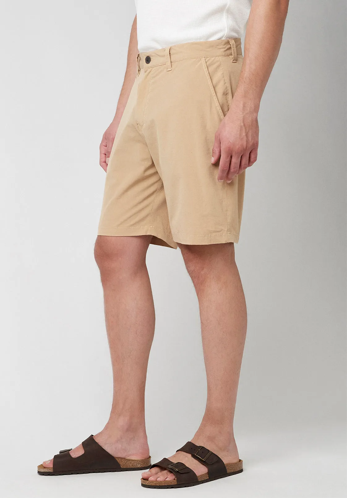 Hanuzo Men's Stretch Shorts in Tan - BM23998