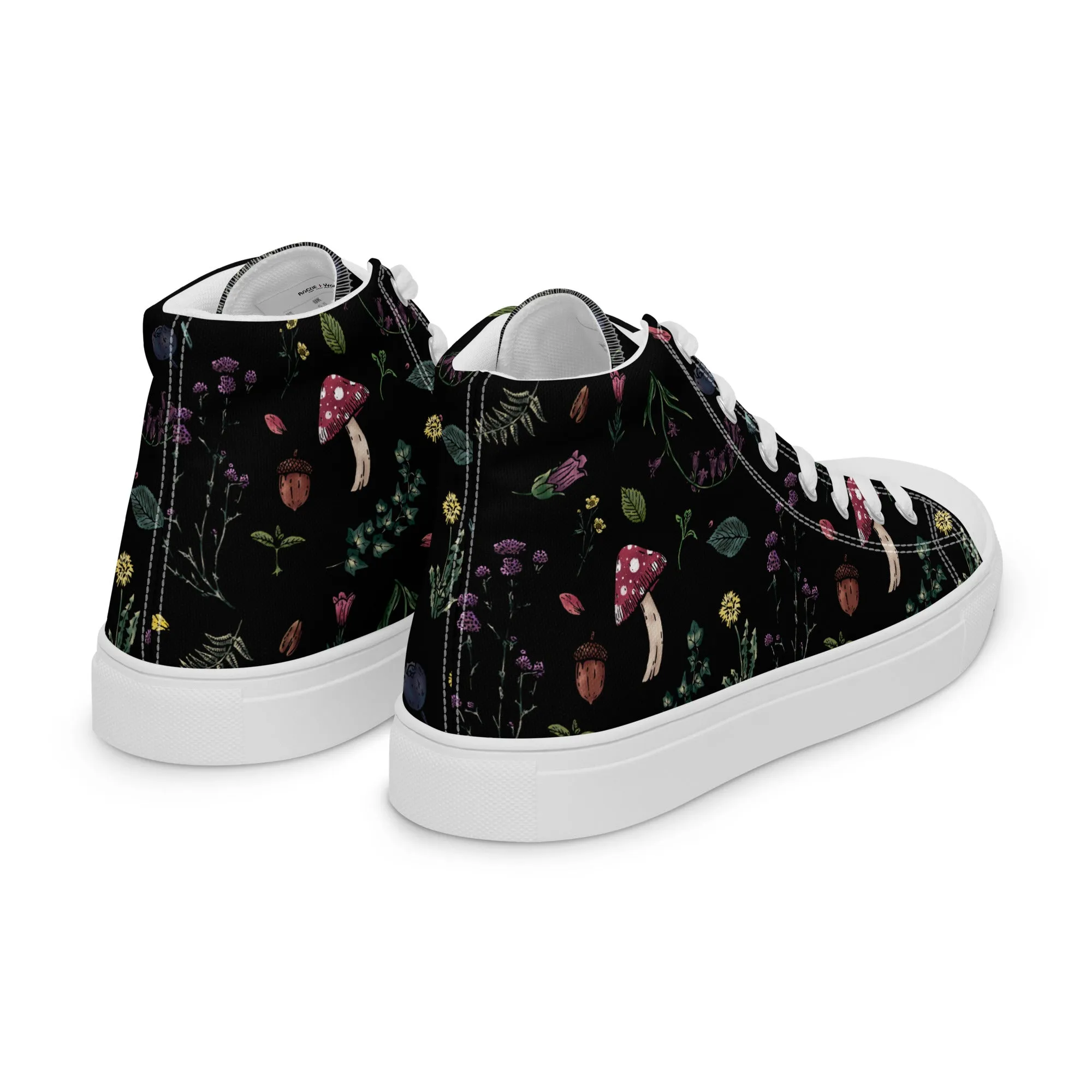 Herbology Women’s High Top Shoes - Vegan Botanical trainers for women - Comfortable Goth Sneakers - Witchy Grunge Occult Fashion