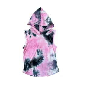 Hooded Tank- Pink Tie Dye