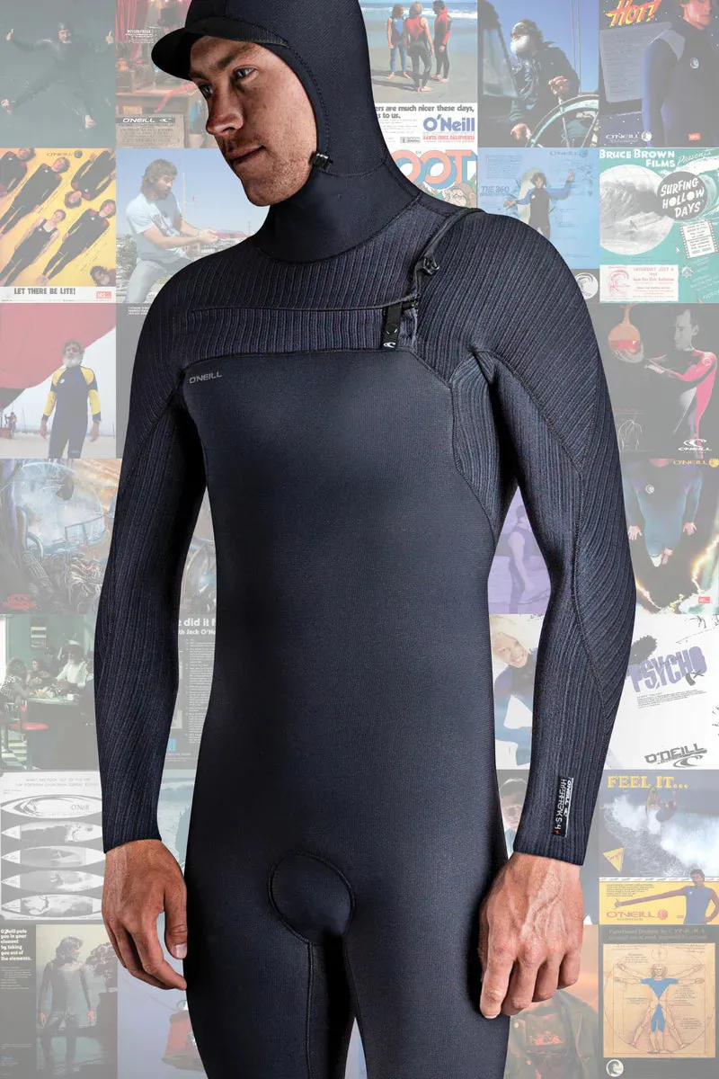 HyperFreak 4/3  Hooded Steamer Chest Zip Wetsuit - Black