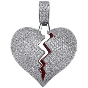 Iced Broken Heart Pendant