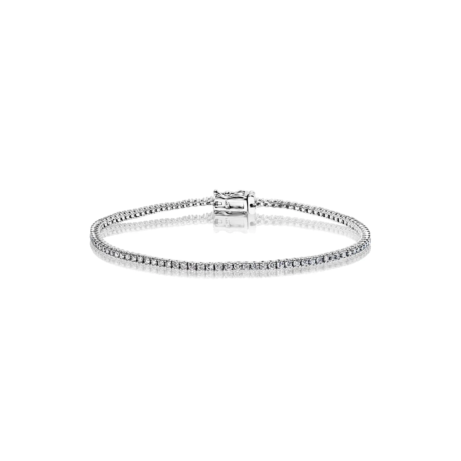 Ivanna 2 Carat Round Brilliant Single Row Diamond Tennis Bracelet in 14k White Gold