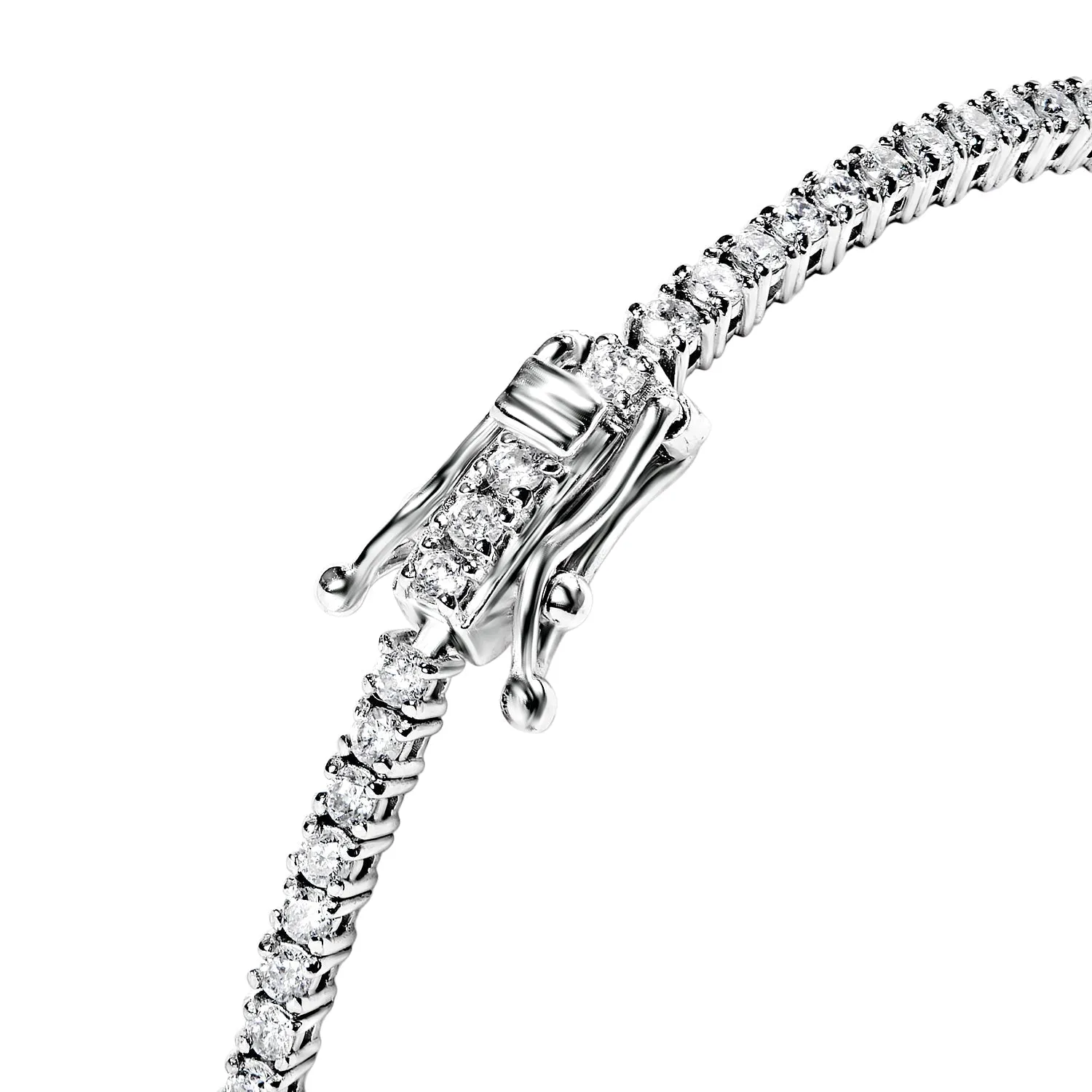 Ivanna 2 Carat Round Brilliant Single Row Diamond Tennis Bracelet in 14k White Gold