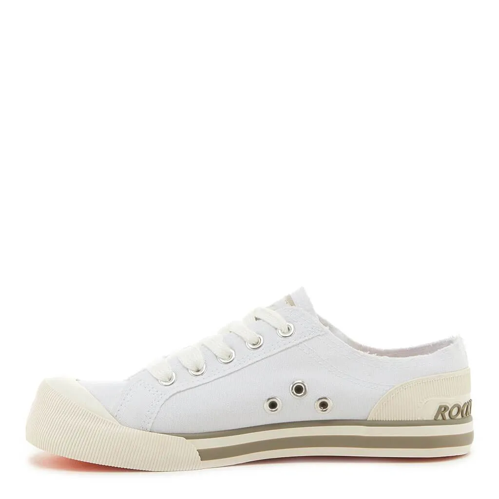 Jazzin White Canvas Trainers