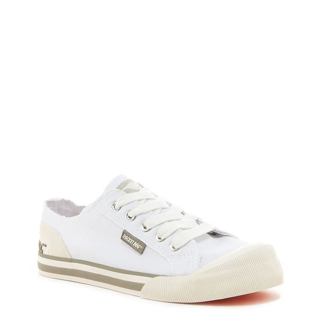 Jazzin White Canvas Trainers