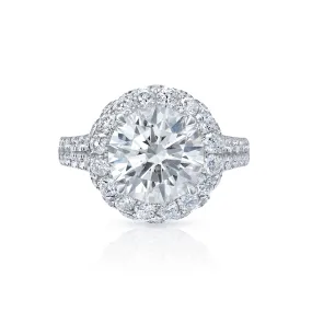 Lilliana 6 Carat Round Brilliant Lab Grown Diamond Engagement Ring Halo in 18k White Gold