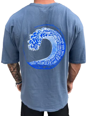 Long Island Beach Wave Tshirt (Slate Blue)