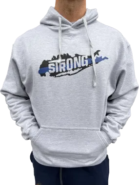 Long Island Strong Thin Blue Line Grey Hoodie