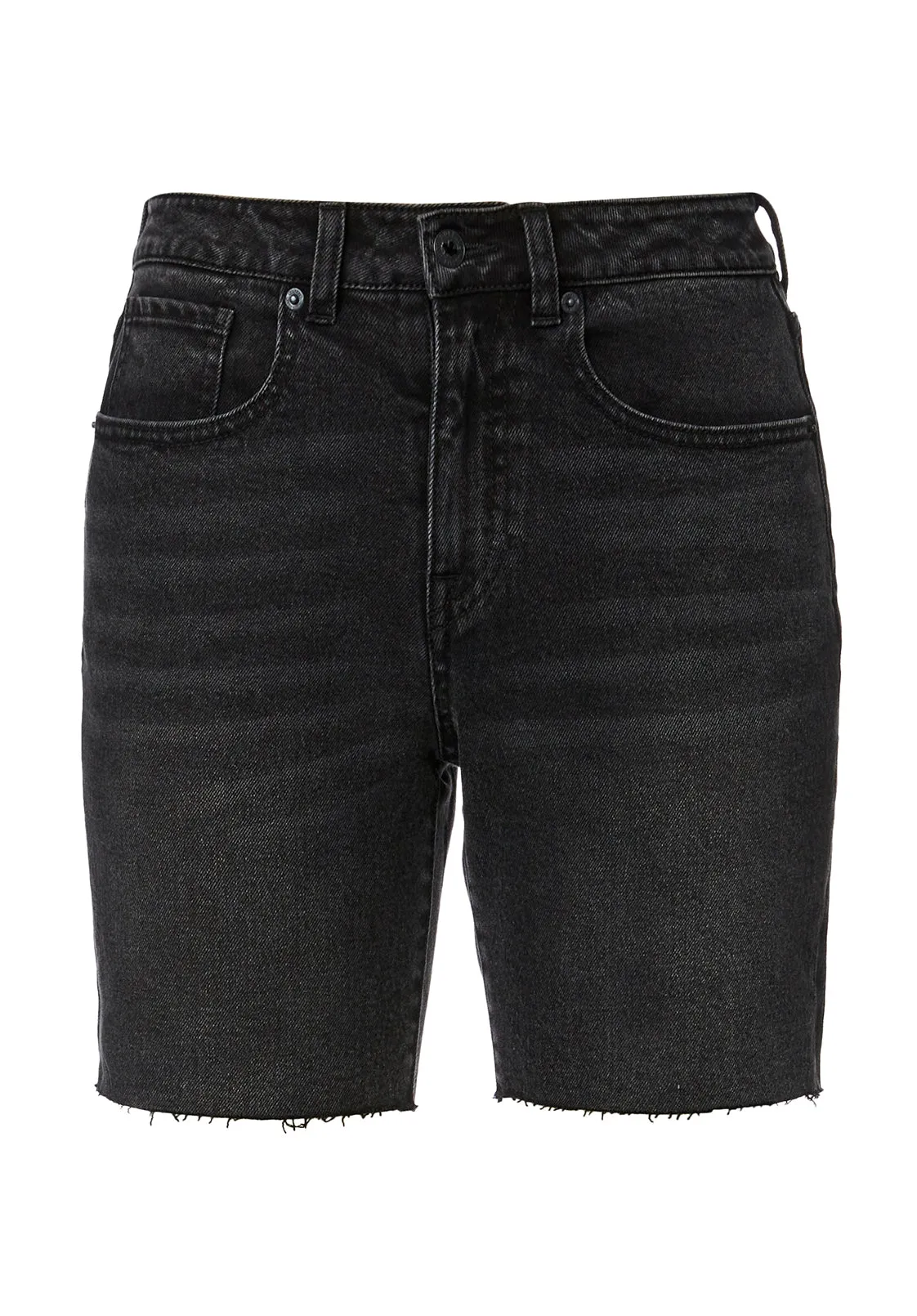 Maggie Whiskered Black Vintage Mom Shorts - BL15920